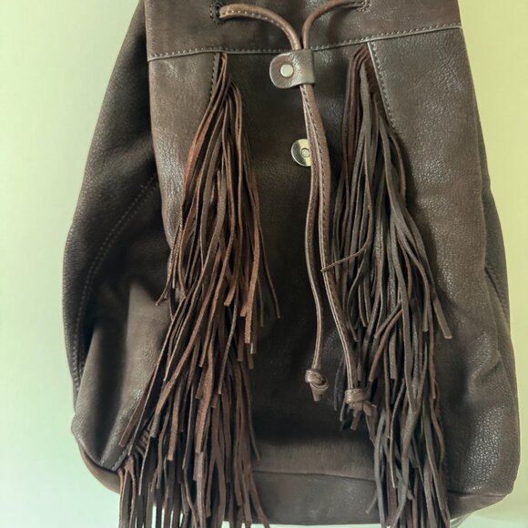 Lucky Brand Fringe Leather Backpack - Picture 3 of 7